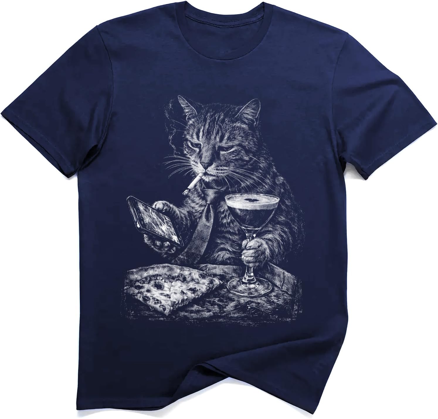 

Business Cat Smoking Cocktail Meme T-Shirt S разноцветный
