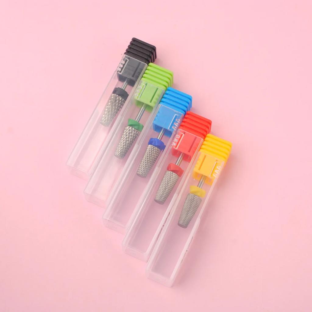 1PC 5 In 1 Nail Drill Bits Tungsten Steel Cross Teeth Manicure File Nail Cutter Acrylic or Hard Gel Nail Polish Remove Drill Bit