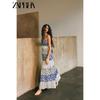 Zaprha 2025 Summer New Fashion Western Style Patchwork Print Layered Patchwork V-neck Dress 5770221