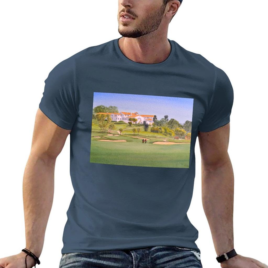 Riviera Pacific Palisades Golf Course Hole 18 Tshirt Creative Graphic Tee Shirt