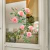 Peony Flower Vine Window Sticker for Bedroom Balcony Glass Home Decoration Self-Adhesive Wall Art