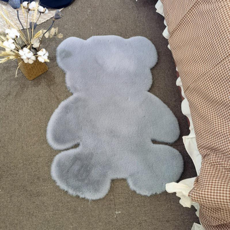 Cartoon Bear Plush Rug for Girls' Bedroom or Cloakroom
