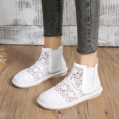 Fashion Hot Selling 2025 New Comfort Fashion Women's Breathable Mesh Summer Shoes Lace Walking Shallow New Solid Non Slip Casual Shoes