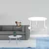 Artistic Retro Wood Horse Sculpture Ornament with Clear Acrylic Compact Table Design for Nightstand