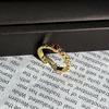 Bright Small Broken Diamonds Inlaid with Flowers Retro Light Luxury Temperament Ring Women's Ins Cold Wind Niche High-end Ring