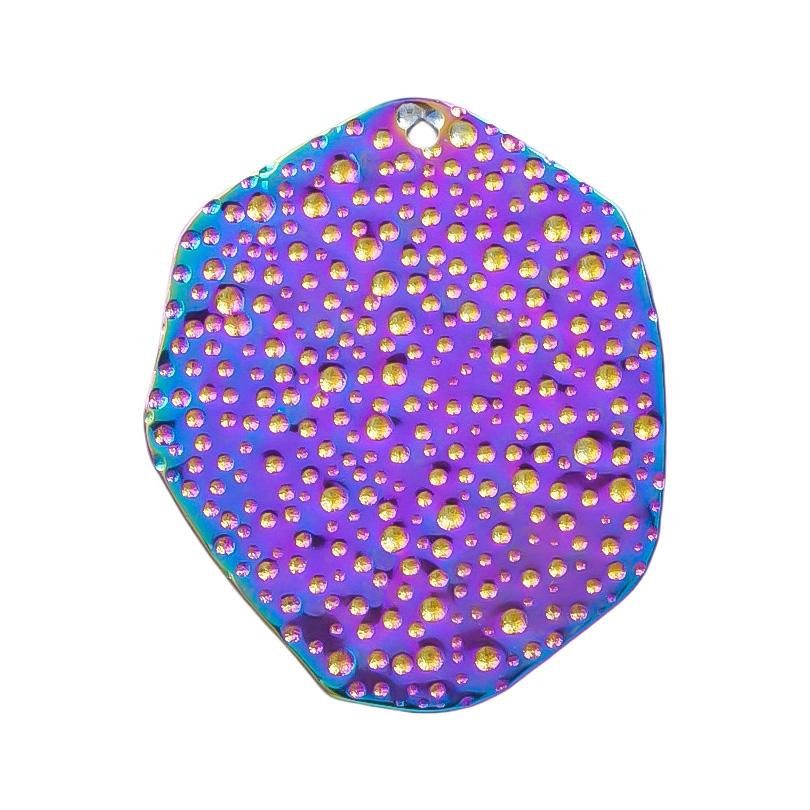 Personality Rainbow Irregular Round Heart Oval Stainless Steel Charm For Jewelry Making Bulk Supplies DIY Simple Earring Pendant