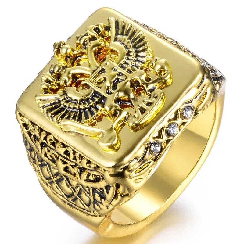 Domineering Metal  Men's Ring Punk Style Enamel Animal Male Rings Jewelry Hand Accessories
