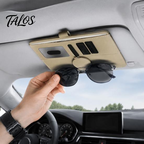 Car Visor Mount for Glasses Sun Holder, Eye Clip Organizer Auto Vehicle, Multi Functional Storage Pouch Sunglasses, Ticket Holder Interior