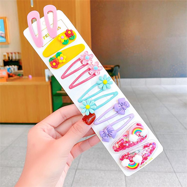 2022 Candy Color Children's Cartoon Hairpin Set Animal Flowers Fruit Baby Hairpin Cute Girls Cute Hair Clip