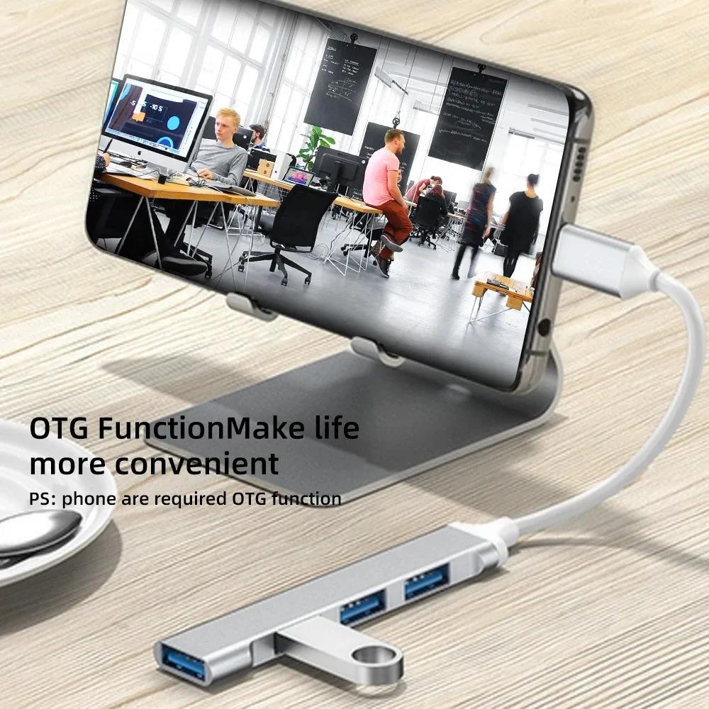 4 In 2 USB 3.0 HUB USB C Docking Station Type C 3.1 HUB Multi USB Splitter OTG Adapter for PC Laptop