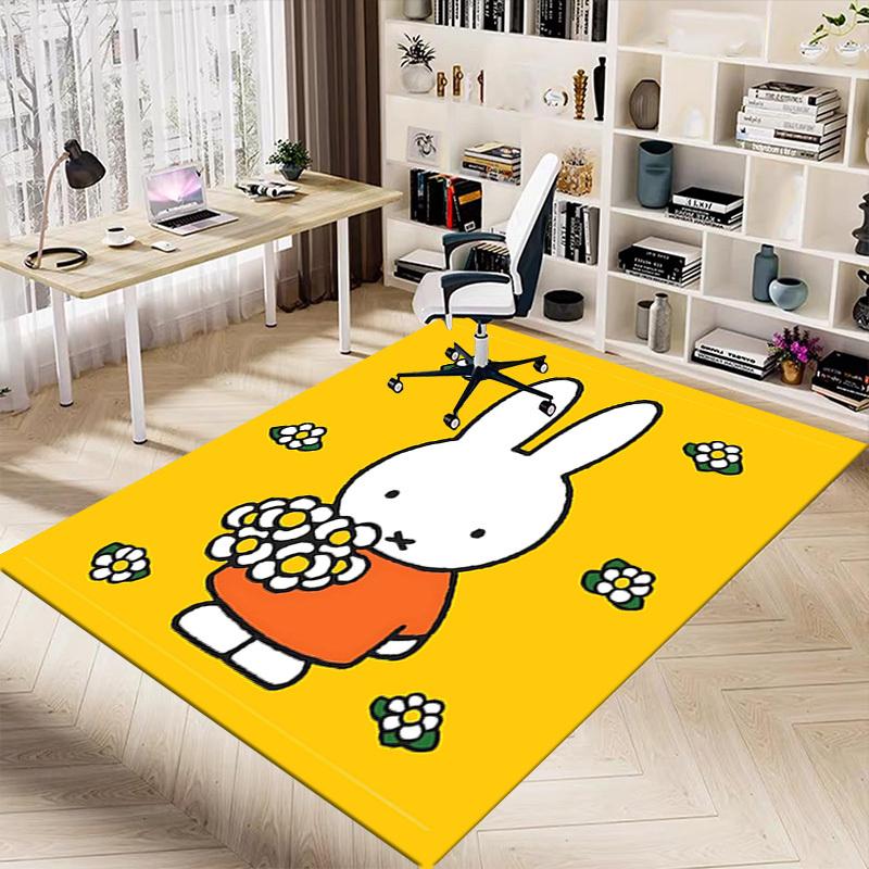 1PC rabbit flowers Anti-slip carpet, suitable for Office, bedroomand playrooms. It can also be used as a sofa footrest cover-W48