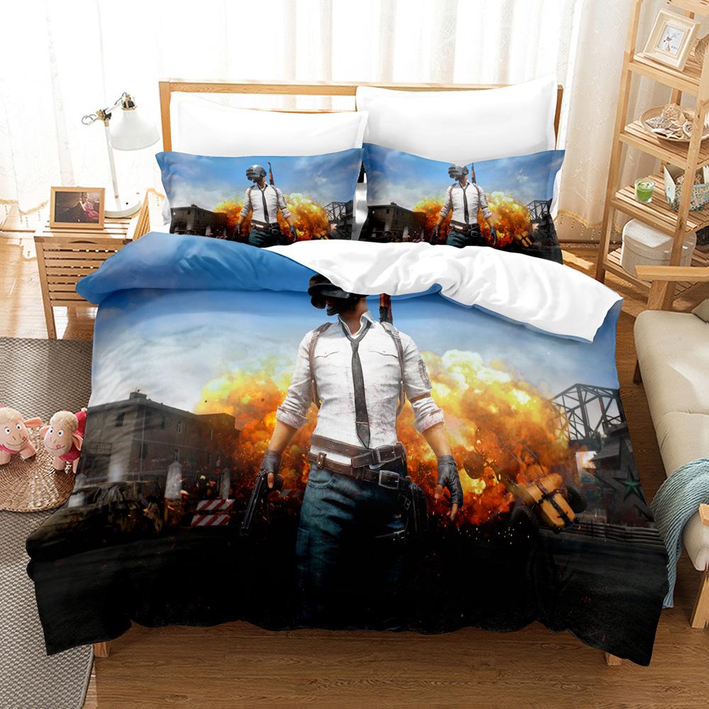 Playerunknown'S Battlegrounds Home Textiles Bedding Three-Piece Digital Printing Quilt Set Four-Piece Abrasive Cloth Set