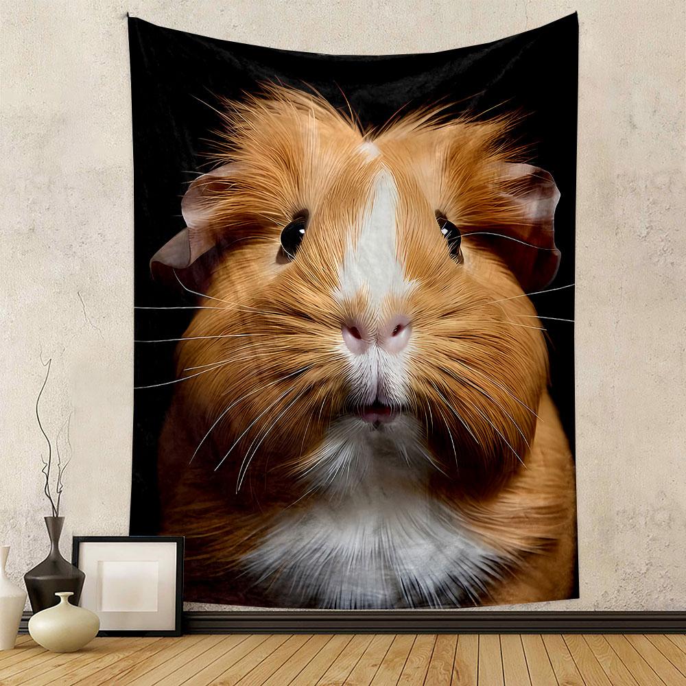 Cute Guinea Pig Close-Up Portrait Patterned tapestry home decor, suitable for bedroom and living room, gift