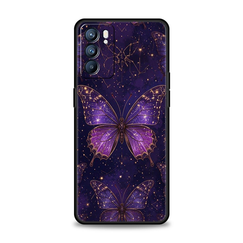 

Art Purple Butterfly Phone Case For Oppo Reno 13 12 11 10 7 F Find X5 X6 A98 A80 A79 A78 A57 A54 A31 A17 Pro 5G Soft TPU Cover Oppo A31