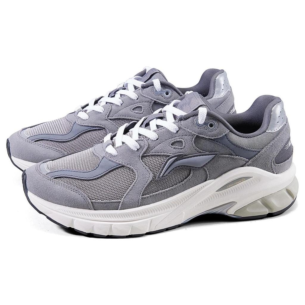 New LiNing Furious Rider Runner Wear Resistant Low Top Casual Shoes Men's Gray White AZGT011-1