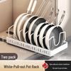 Wow-oh Expandable Frying Pan Storage Cabinet with Adjustable Pull-Out Pot Rack