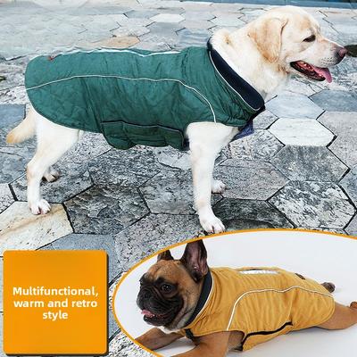 Pet Retro Thickened Warm Dog Clothes Golden Hair Magic Bucket Autumn and Winter Close-fitting Clothing Reflective Vest Pet Clothes
