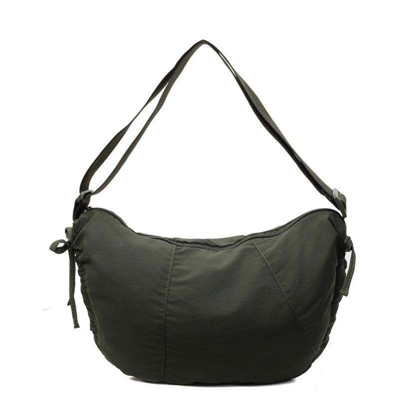 Popular simple solid color lightweight large capacity tote bag female students class commuting travel versatile messenger bag