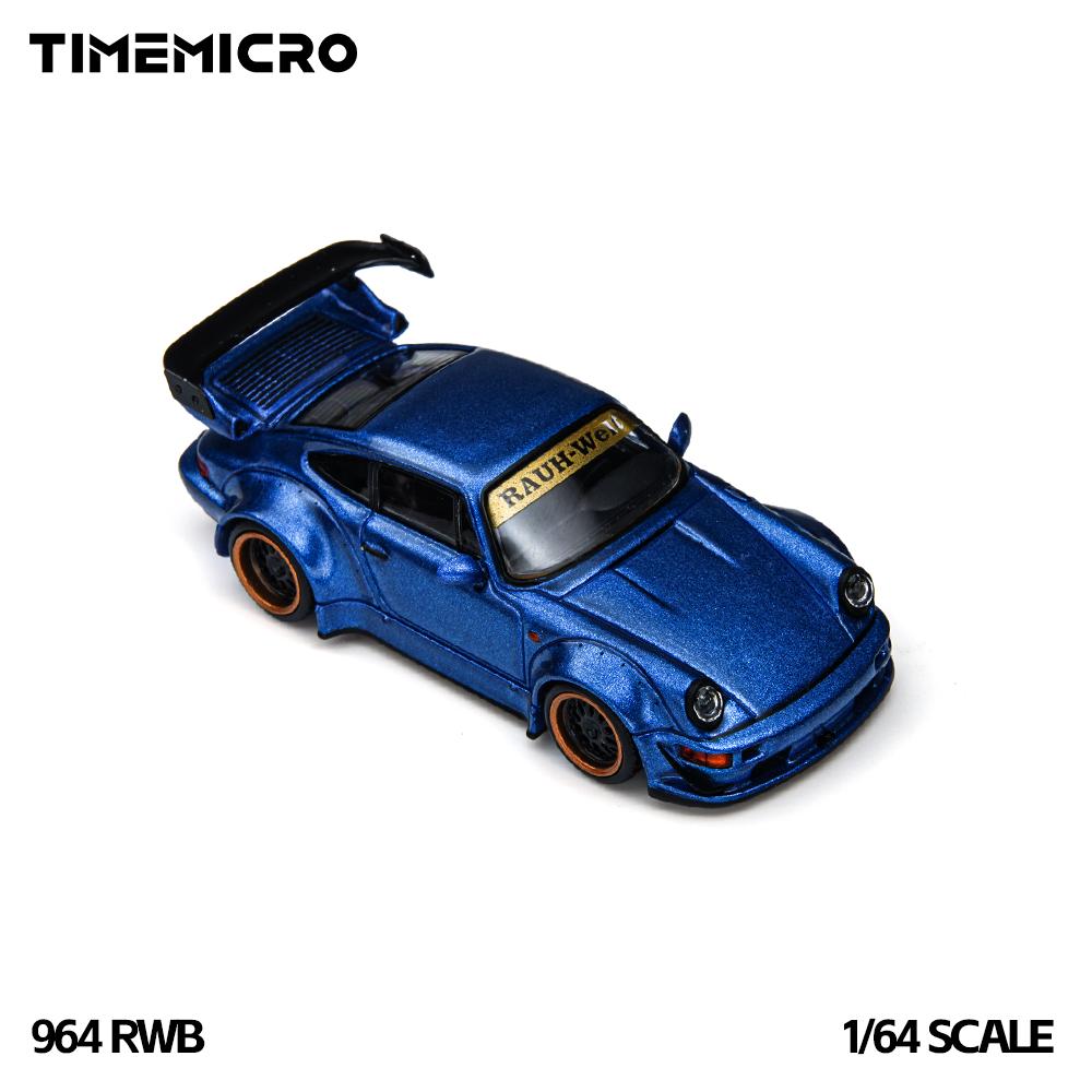 *Vor*-Timemicro1:64 1:64 Twin Blue R34 Rwb 964 Diecast Mini Auto Set Hobby Sammlerstück Szene Display Spielzeug