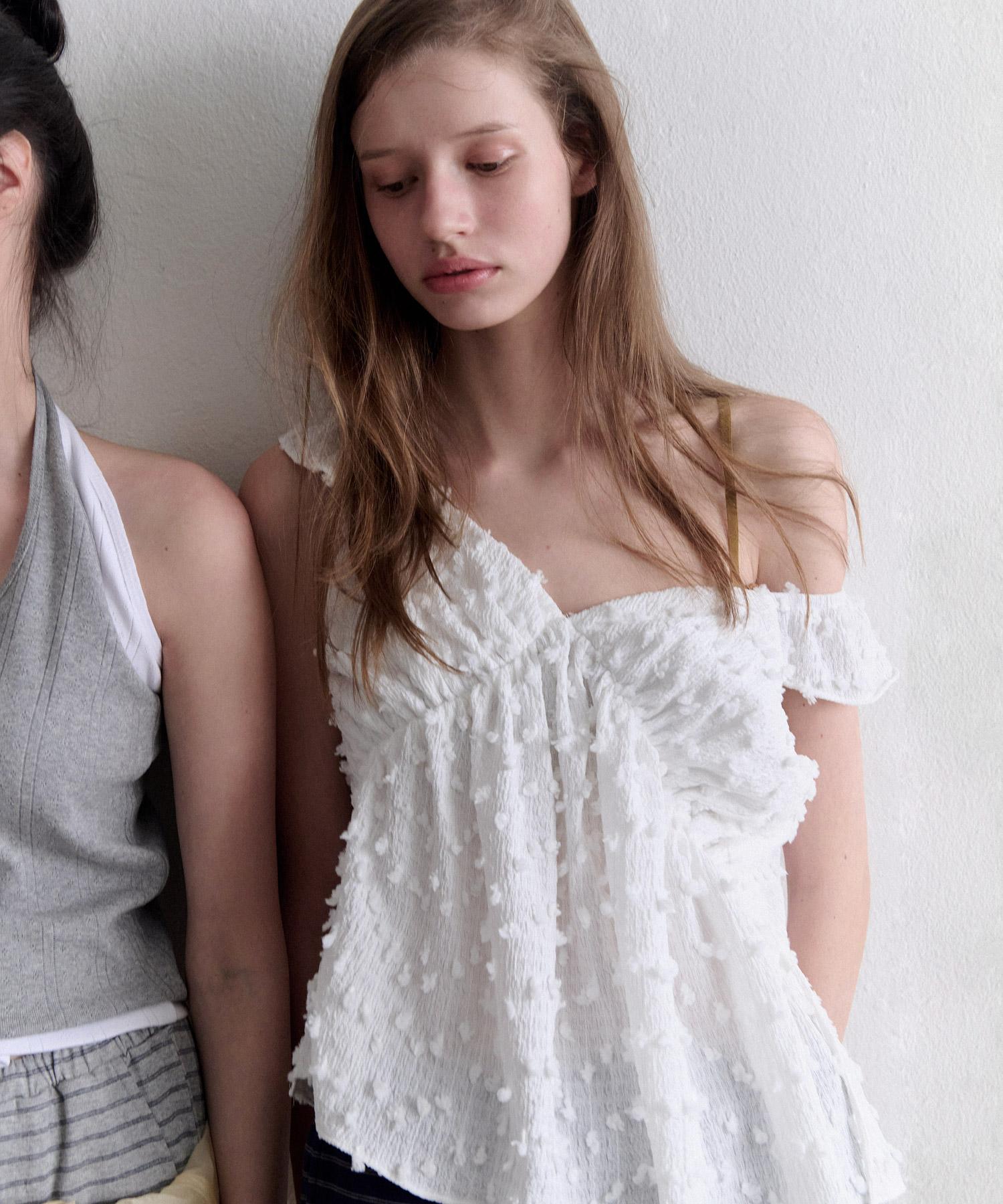 Annies Bell Shirring Blouse (White) White