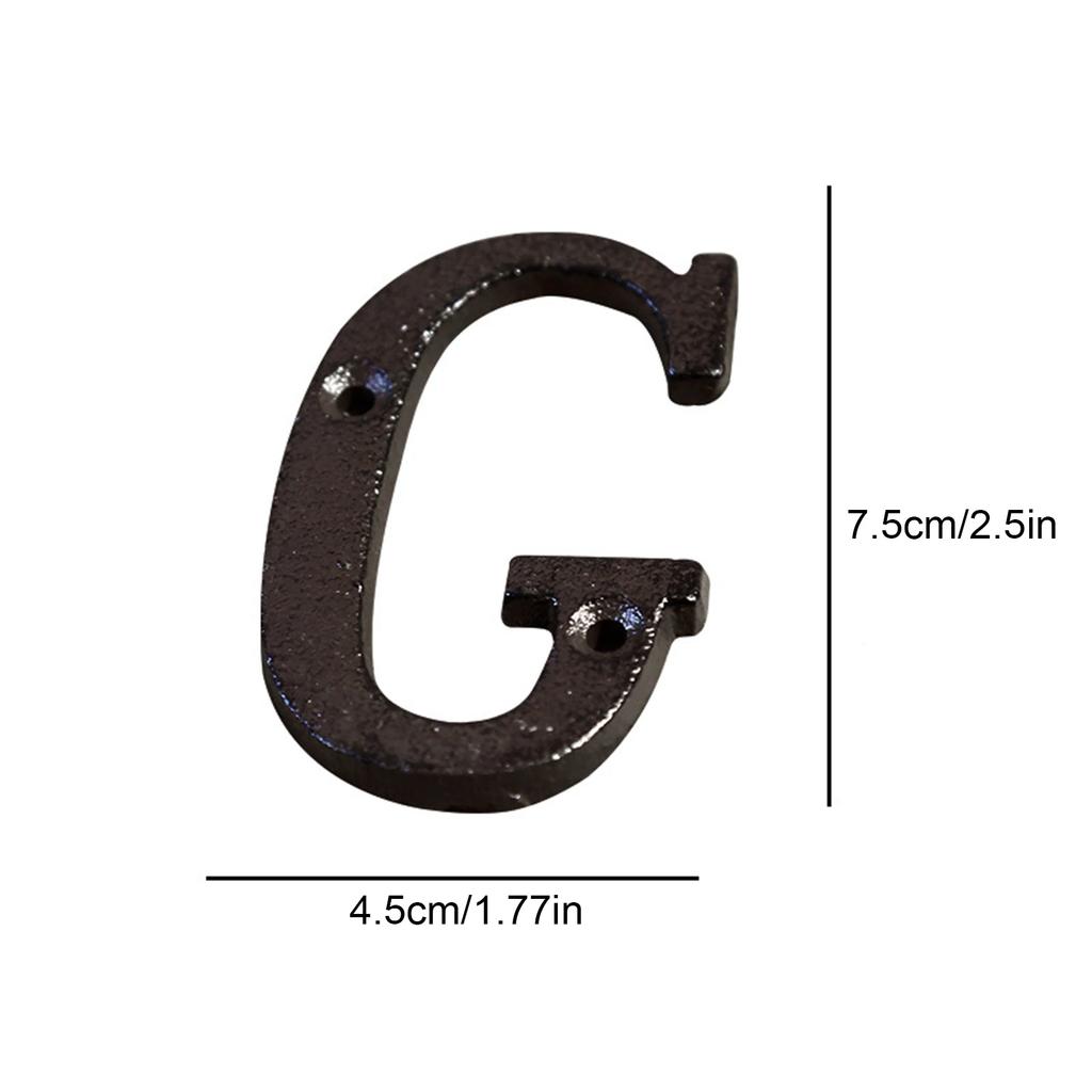 0 to 9, A to Z Metal Letters Numbers Cast Iron Decoration House Sign Doorplate DIY Cafe Wall House Door Address Alphabet Number