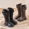 Children's Boots, Casual And Fashionable, Color With Plush Leather Boots, Long Tube