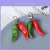 Chaveiro Pimentão Vermelho e Verde Realista Pingente Criativo de Saco de Legumes
