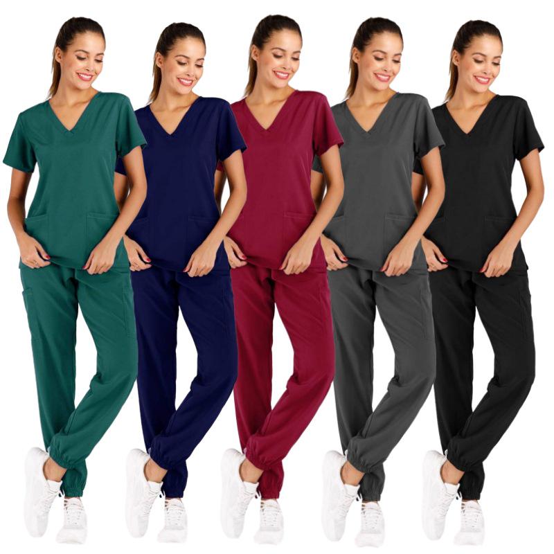 

Lightweight Short Sleeve Hospital Scrub Suit - Two-Piece Set in Stock M
