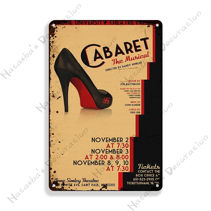 Cabaret Poster Music Movie Metal Sign Decorative Plate Home Restaurant Bar Club Wall Decor Vintage Metal Poster Industrial Decor