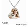 Collana Ciondolo Rotondo Cuore Rettangolo con Foto Personalizzata Acciaio Inossidabile Gioielli per Donna Uomo Famiglia Regalo di Compleanno