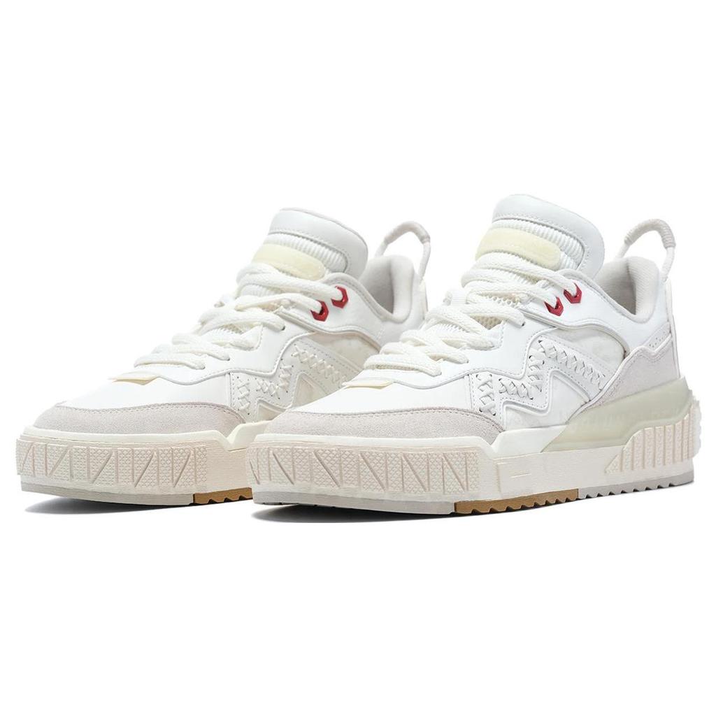 Li Ning 001 UNBLOCK Slip Resistant Abrasion Resistant Low top Skateboard Shoes Men's Mist White Pearl White AGCT001-1
