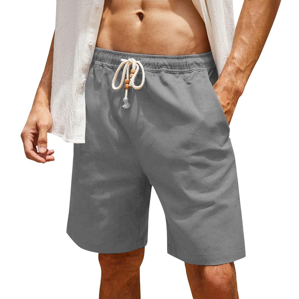 Men's Cotton Linen Casual Shorts Men's Fashionable Beach Shorts