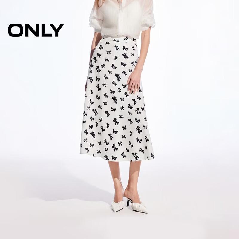 ONLY Women's Bowknot Print A-Line Midi Skirt
