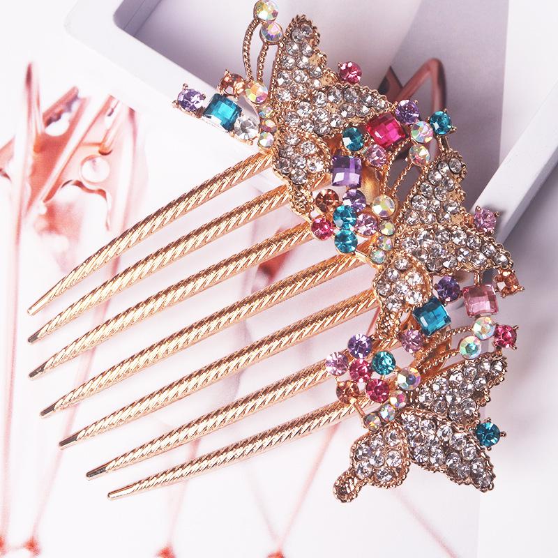 Μεταλλική Χτένα Μαλλιών με Επτά Δόντια και Στρας και Φουρκέτα - Κορεατικό Στυλ