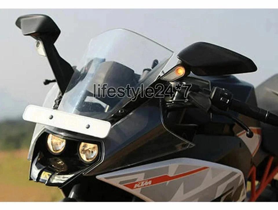 Fit For KTM RC 200 390 Rear View Mirror Set LH & RH With Traficator Indicator