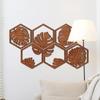 Palm Leaf Wall Art Wooden Board Leaf Splicing Wall Sticker Creative Hexagonal Wooden Wall Decoration Wall Art For Bedroom