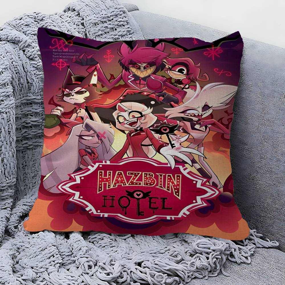 H-Hazbin Cartoon H-Hotel Pillow Gift Home Office Decoration Bedroom Sofa Car Cushion Cover case 45x45