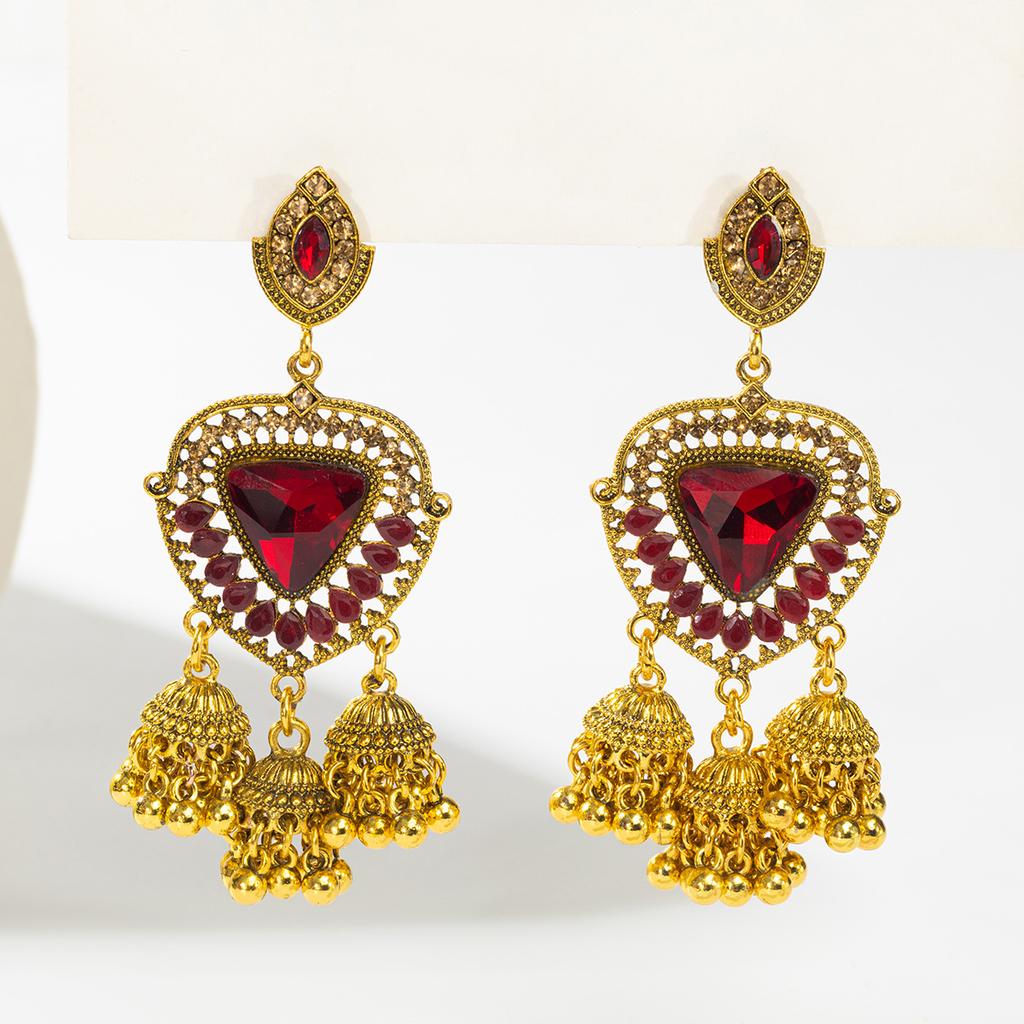 Ethnic Vintage Women's Geometric Turkish Jhumka Earrings Indian Jewelry Tassel Dangling Earring