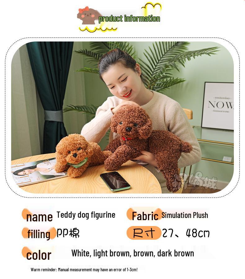 Cute Teddy Dog Plush: Soothing Small Dog Doll for Sleeping & Hugging
