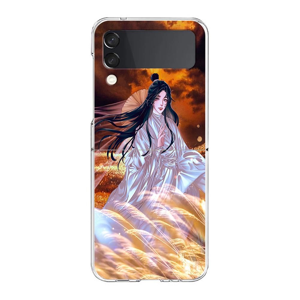 Heaven Official’s Blessing Phone Case For Samsung Galaxy Z Flip 3 4 5 Hard Folding PC Shell For Samsung Z Flip3 Clear Cover