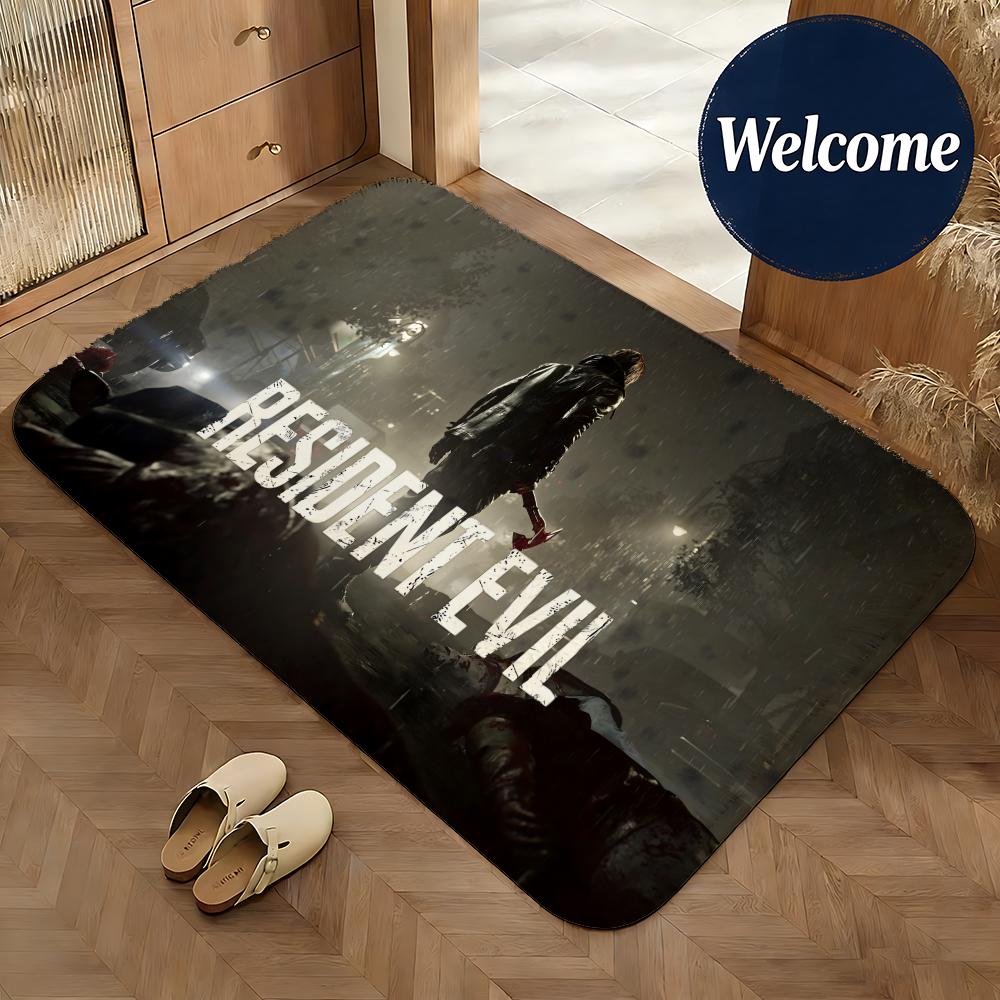 Soft Flannel Floor Mat Game Resident Evil Requiem Floor Mat Non-Slip Absorbent Doormat Bathroom Bedroom Home Decor Rug