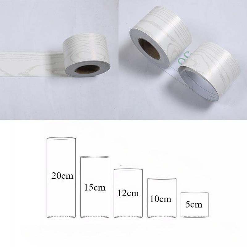 10meter Long Waterproof Self-adhesive PVC Baseboard Sticker Wood Grain Marble Wall Border Stickers Vinyl Decals Home Decor