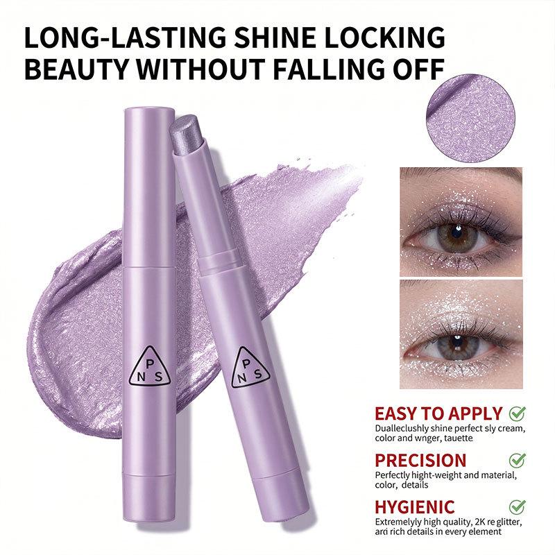Star Diamond Waterproof Glitter Eyeshadow Stick - Long-lasting, Sweatproof, Pearl Shine.