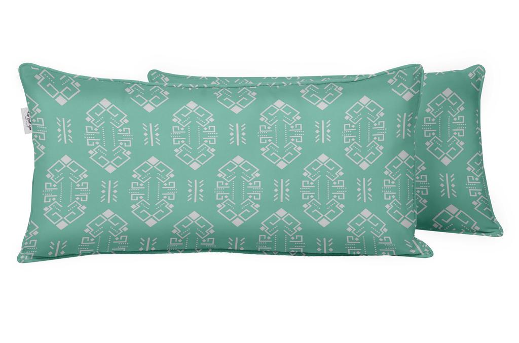 Vargottam Indoor Outdoor Polyester Fabric Lumbar Pillow Cover With Insert, All-Weather Waterproof Rectangular Cushion for Patio Furniture