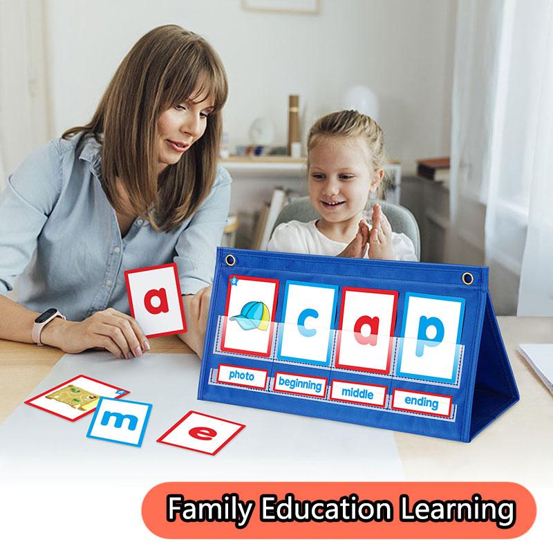 Jucării Educative Montessori Jocuri de Învățare a Ortografiei Cuvintelor Cărți Senzoriale Vizuale cu Alfabetul Set de Buzunar pentru Construcții Jucării pentru Copiii din Parohie