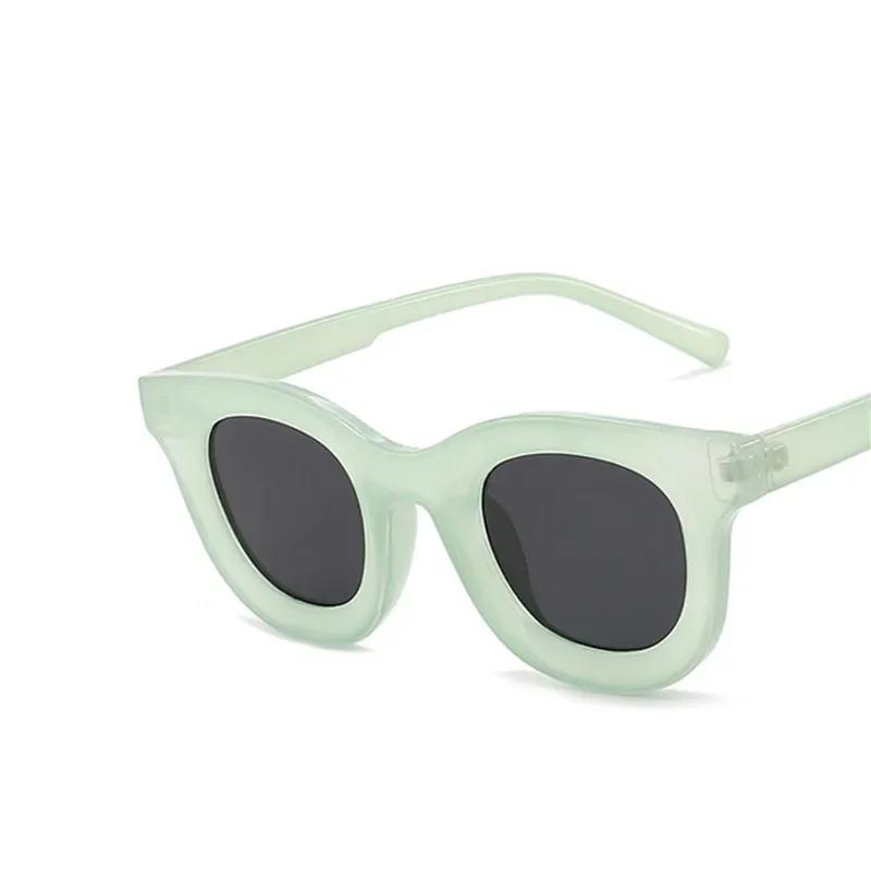 

Fashion Thick Round Framed Sunglasses for Woman Brand Designer Style Sun Eyeglasses Man Classic Vintage Hip Hop Punk Glasses UV400 Lentes De Sol As picture