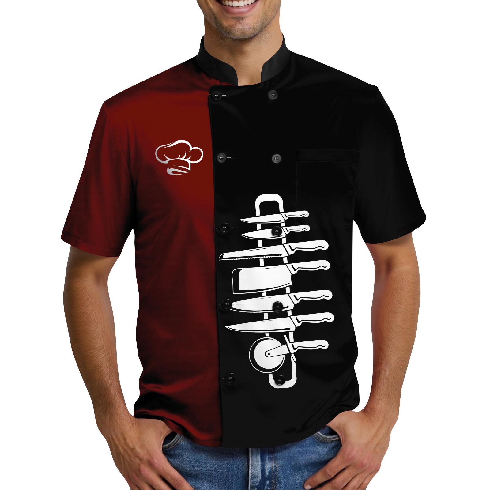 

Popular Chef Print Elements Men s Chef Uniform XL красный