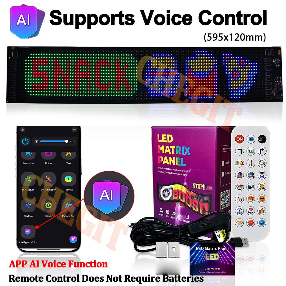 New Eye LED Sign Truck Scrolling Advertising APP Voice Control Light Custom Text Pattern Animation Programmable Display for Car