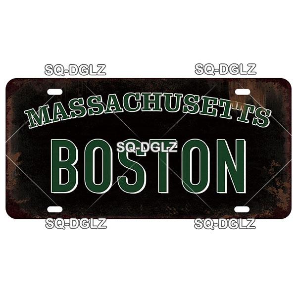 USA EAST City BOSTON MIAMI 15x30CM Plate Sports Tin Sign State Wall Decoration Metal Sign Home Decor Painting Plaques Art Poster