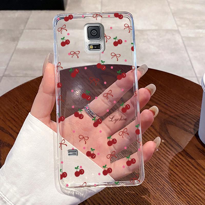 For Samsung Galaxy S5 SV GT-I9600 G900F S5 Neo Silicone Aesthetic Fashion Cute Cat Soft TPU Back Cover Transparent Phone Case